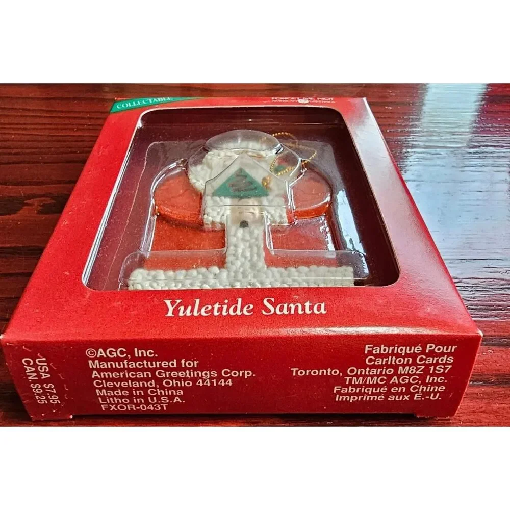 American Greetings Forget Me Not Yuletide Santa Ornament Christmas